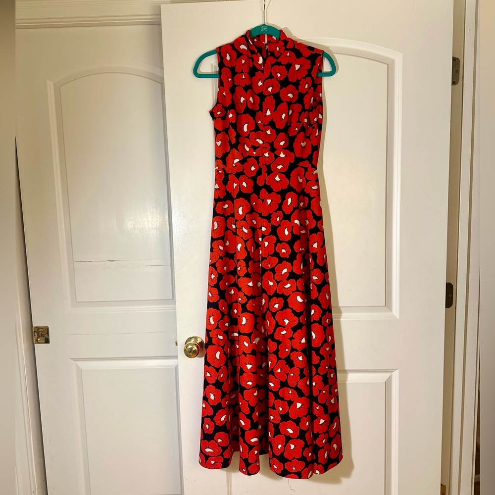 Vintage Union Made ILGWU Red Poppy Maxi Dress